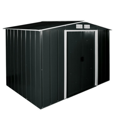 Sapphire 8x8ft Apex Metal Shed - Grey