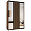 Sapporo II Oak Artisan Mirrored Sliding Door Wardrobe - Streamlined Storage (H)2050mm (W)1500mm (D)600mm