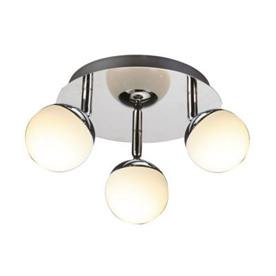 SARA - CGC Chrome LED Three Head Opal Diffuser Ceiling Spotlight