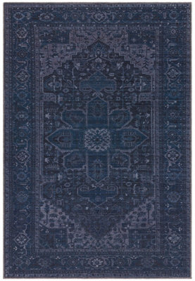 Sara Traditional Persian Bordered Floral Abstract Easy to Clean Rug for Living Room and Bedroom-160cm X 230cm