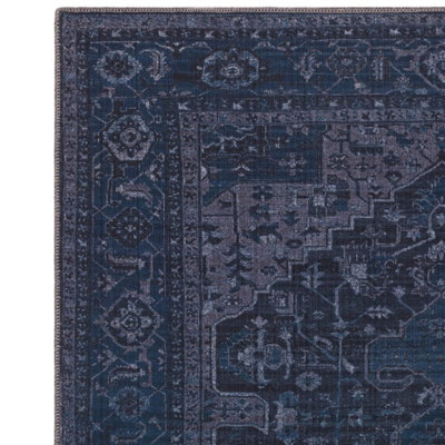 Sara Traditional Persian Bordered Floral Abstract Easy to Clean Rug for Living Room and Bedroom-160cm X 230cm