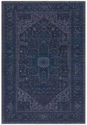 Sara Traditional Persian Bordered Floral Abstract Easy to Clean Rug for ...