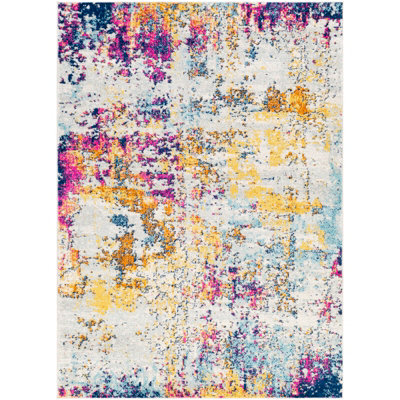 SARAH Abstract Rug Abstract Modern Marble Medium Grey Rug 160 x 220 cm