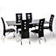 Sarah Extending Black Glass Dining Table With Chrome Legs