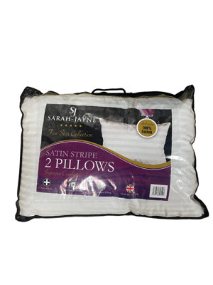 Sarah Jayne Ultrabounce Cotton Satin Stripe Pillow Pair