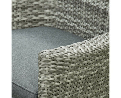 Sarasota 2 Seat Rattan Garden Bistro Furniture Set with Aluminium Frame in Grey