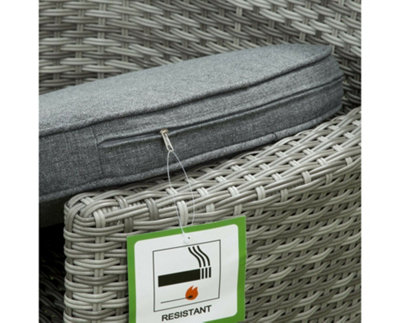 Sarasota 2 Seat Rattan Garden Bistro Furniture Set with Aluminium Frame in Grey - 3