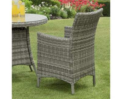 Sarasota 2 Seat Rattan Garden Bistro Furniture Set with Aluminium Frame in Grey - 4