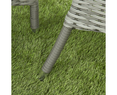 Sarasota 2 Seat Rattan Garden Bistro Furniture Set with Aluminium Frame in Grey - 5