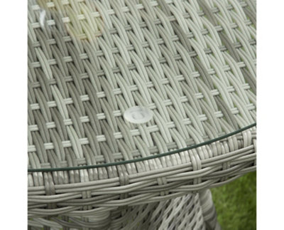 Sarasota 2 Seat Rattan Garden Bistro Furniture Set with Aluminium Frame in Grey - 6