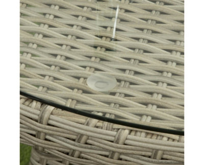 Sarasota 2 Seat Rattan Garden Bistro Furniture Set with Aluminium Frame in Natural - 4