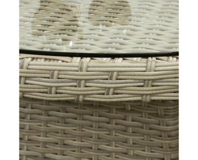 Sarasota 2 Seat Rattan Garden Bistro Furniture Set with Aluminium Frame in Natural - 5