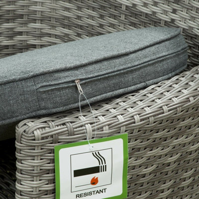 Sarasota 2 Seat Rattan Garden Companion Furniture Set with Aluminium Frame in Grey - 3