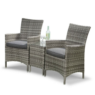 Sarasota 2 Seat Rattan Garden Companion Furniture Set with Aluminium Frame in Grey - 9