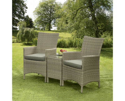 Sarasota 2 Seat Rattan Garden Companion Furniture Set with Aluminium Frame in Natural