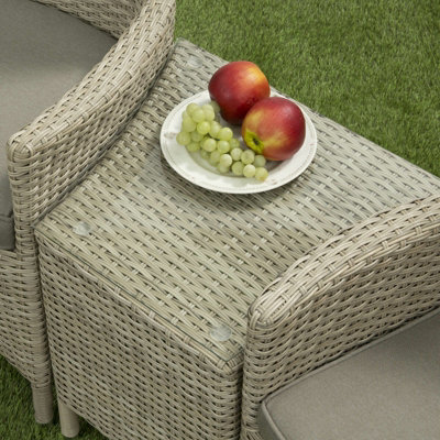 Sarasota 2 Seat Rattan Garden Companion Furniture Set with Aluminium Frame in Natural - 3