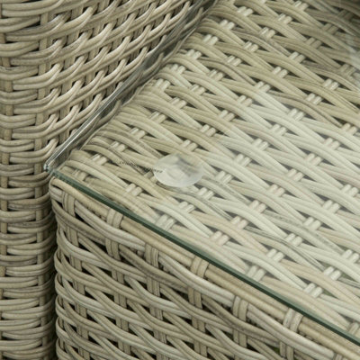 Sarasota 2 Seat Rattan Garden Companion Furniture Set with Aluminium Frame in Natural - 5