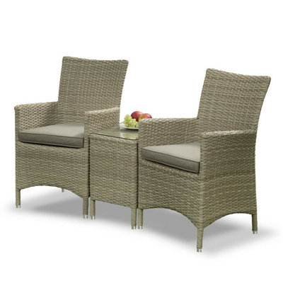 Sarasota 2 Seat Rattan Garden Companion Furniture Set with Aluminium Frame in Natural - 9