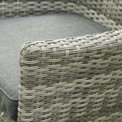 Sarasota 4 Seat Rattan Garden Dining Set with Aluminium Frame in Grey - 4