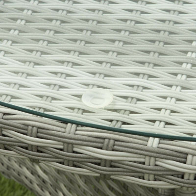 Sarasota 4 Seat Rattan Garden Dining Set with Aluminium Frame in Grey - 6