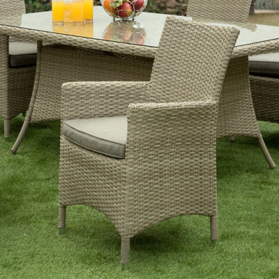 Sarasota 6 Seat Rattan Rectangular Garden Dining Set with Aluminium ...
