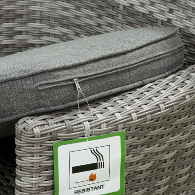 Sarasota 6 Seat Rattan Round Garden Dining Set with Aluminium Frame in Grey - 5