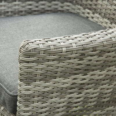 Sarasota 6 Seat Rattan Round Garden Dining Set with Aluminium Frame in Grey - 9