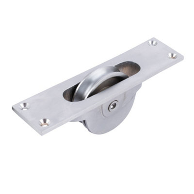 Sash Heritage Cast Brass Sash Window Pulley with Wide Faceplate - Satin ...