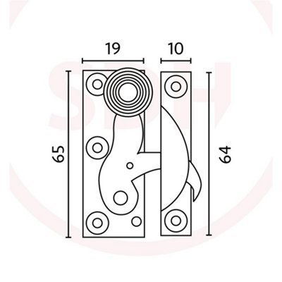Sash Heritage Claw Fastener with Reeded Knob (Locking) - Satin Brass