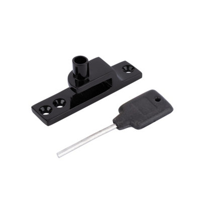 Sash Heritage Locking Keep for Straight Arm Fastener Narrow - Black