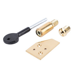 Sash Heritage Sash Stop 28mm with 100mm Key and 2 S/S Inserts - Polished Brass