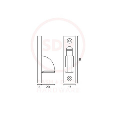 Sash Heritage Weekes Sash Stop with Square Ends - Satin Brass