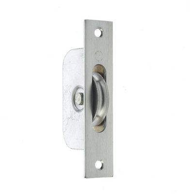 Sash Roller with Rectangular Plate in Satin Chrome - 118x26mm Premium Quality - Window Fastener
