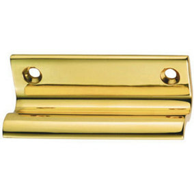 Sash Window Lift Handle 62 x 20mm 47mm Fixing Centres Polished Brass