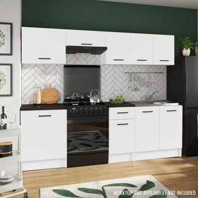 Sasha 7 Unit 240cm Modern Style Kitchen Cabinets Set