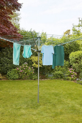 SASONS 60M 4 Arm Heavy Duty Rotary Washing Line with Ground Spike & Protective Cover  Outdoor Clothes Airer