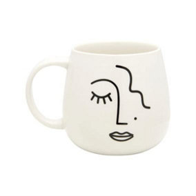 Sass & Belle Abstract Face White Mug