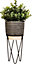 Sass & Belle Black Dash Cement Planter With Wire Stand