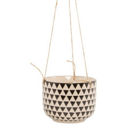 Sass & Belle Black Geo Isla Hanging Planter