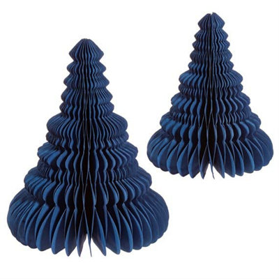 Sass & Belle Blue Honeycomb Tree Standing Decoration - Set of 2