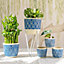 Sass & Belle Blue Wave Planter With Wire Stand