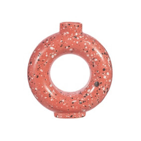 Sass & Belle Brick Red Terrazzo Speckled Small Circle Vase