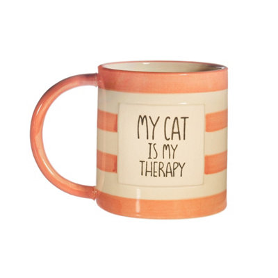 Sass & Belle Cat Therapy Mug In Pastel Pink