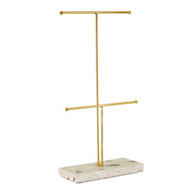 Sass & Belle Double Terrazzo Gold Jewellery Stand