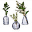 Sass & Belle Glass Bud Vases, Grey - 3 Pack