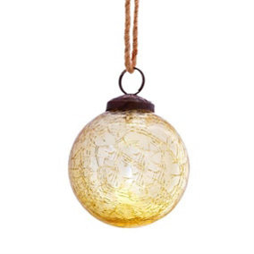 Sass & Belle Gold Crackle Glass Bauble