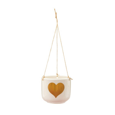 Sass & Belle Gold Heart Hanging Planter