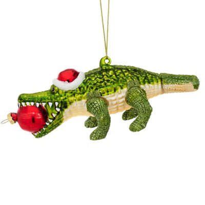 Sass & Belle Jungle Fun Santa Aliligator Shaped Bauble Price Comparisons | Compare The Build