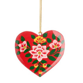 Sass & Belle Kashmiri Wooden Heart Decoration