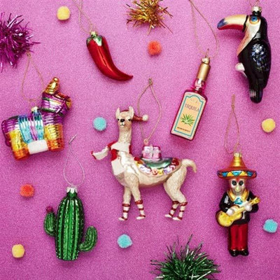 Sass & Belle Mexican Chilli Pepper Shaped papier mache Christmas Bauble Red